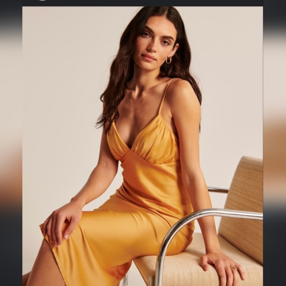 NWT Yellow Satin Slip Dress - XSP